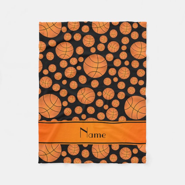Couverture Polaire Rayure nommée faite sur commande d'orange de (Devant)