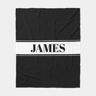 Couverture Polaire Rayure personnalisée noir et blanc