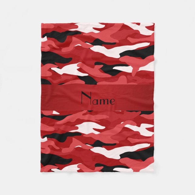 Couverture Polaire Rayure rouge nommée personnalisée de rouge de (Devant)