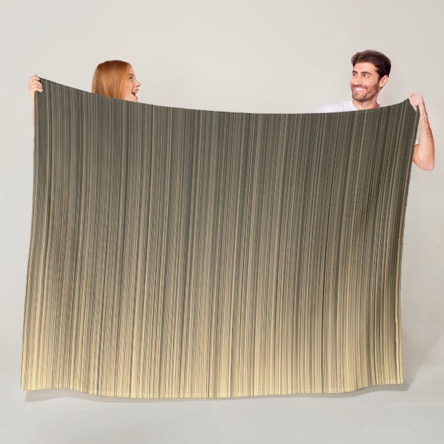 Couverture Polaire Rayures de brun et de crème (En situation)