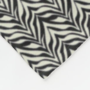 Couverture Polaire Rayures de zèbre Noir Blanc Safari sauvage 