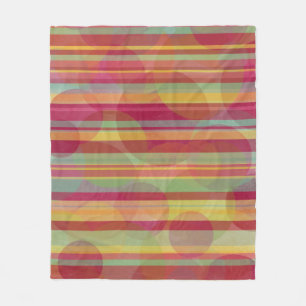 Couverture Polaire Rayures et cercles multicolores