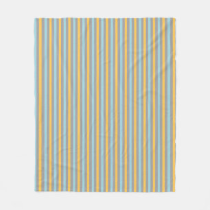 Couverture Polaire Rayures grises et jaunes turquoise