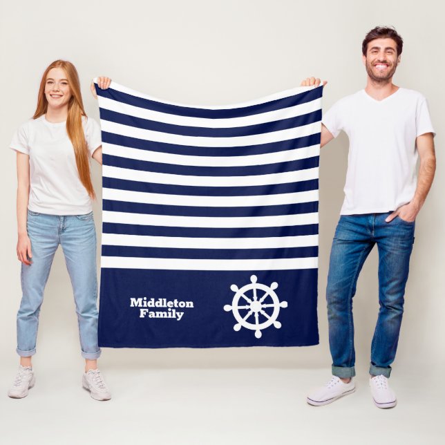 Couverture Polaire Rayures nautiques - do-it-yourself Arrière - plan (En situation)