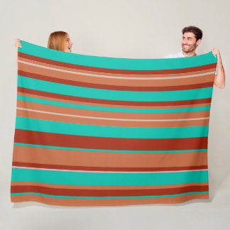 Couverture Polaire Rayures Rétro Vintage Groovy Rayées