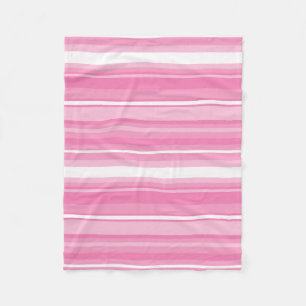 Couverture Polaire Rayures roses