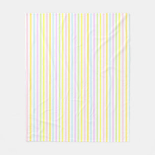Couverture Polaire Rayures simples modernes en couleurs pastel multic