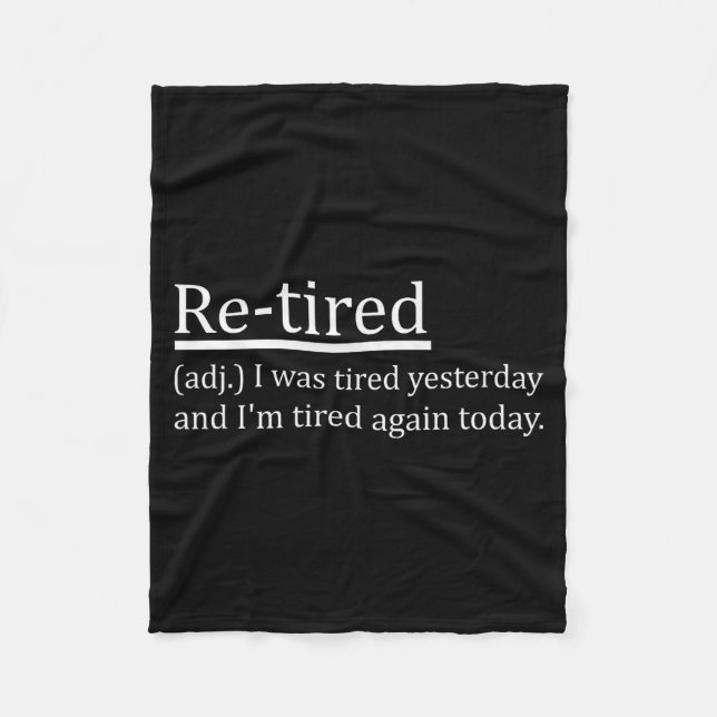 Couverture Polaire Re-tired Definition Funny Retirement Sleepy Men Wo (Devant)