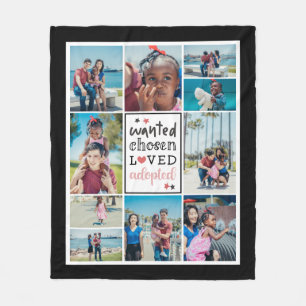 Couverture Polaire Recherché rose noir choisi Collage adopté aimé