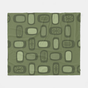 Couverture Polaire Rectangles arrondies MCM du milieu du siècle vert 
