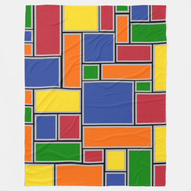 Couverture Polaire Rectangles colorées (Devant)