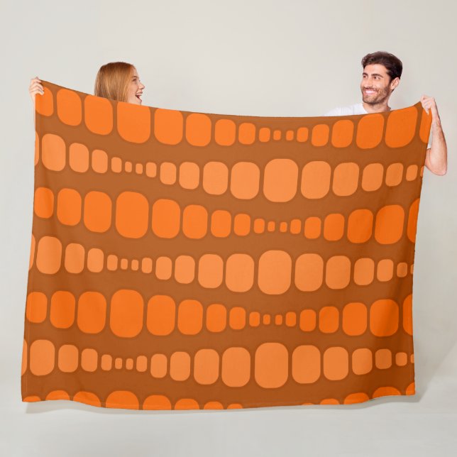 Couverture Polaire Rectangles orange arrondis  (En situation)