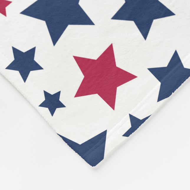 Couverture Polaire Red and Blue Stars - motif de drapeau américain (Coin)