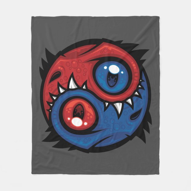 Couverture Polaire Red and Blue Yin Yang Dragons (Devant)