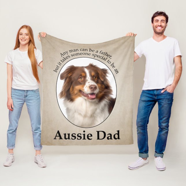 Couverture Polaire Red Australian Shepherd Papa (En situation)