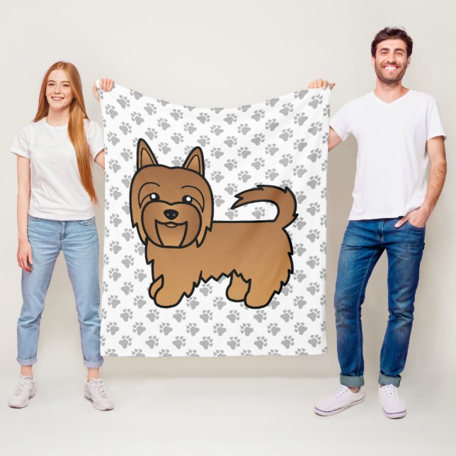 Couverture Polaire Red Australian Terrier mignon chien de dessin (En situation)