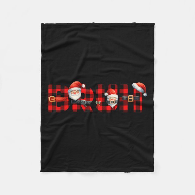 Couverture Polaire Red Buffalo Plaid Bruh Christmas Xmas Pajamas Boys (Devant)