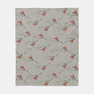 Couverture Polaire Red Cardinal Perched on a Tree Branch Fleece Blank
