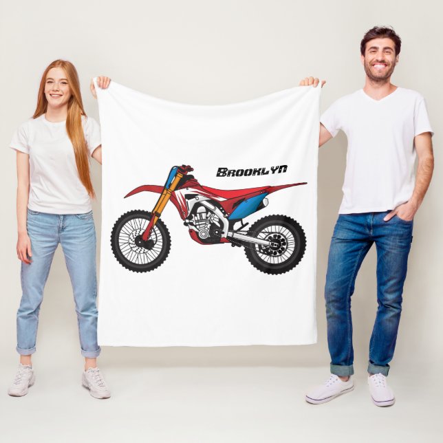 Couverture Polaire Red dirt bike motorcycle (En situation)