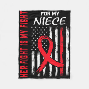 Couverture Polaire Red Her Fight Niece Maladie de coeur de la nièce S