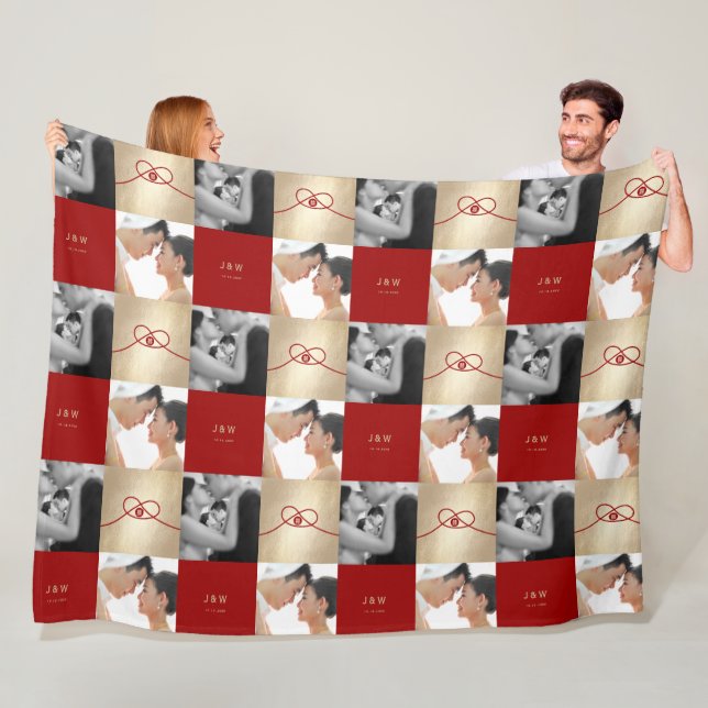Couverture Polaire Red Knot Union Double Bonheur Mariage chinois (En situation)