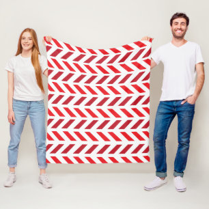 Couverture Polaire Red Maroon Zigzag Motif de bande