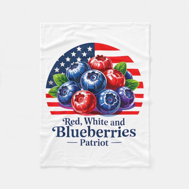 Couverture Polaire Red White And Blueberries Christian Patriotic  (Devant)