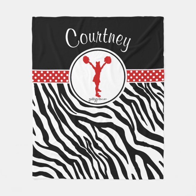 Couverture Polaire Red Your Name Zebra Imprimer Pom-pom girl / Pom (Devant)