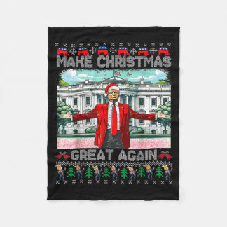 Couverture Polaire Refaire Noël plus grand encore Xmas Drôle Trump Py