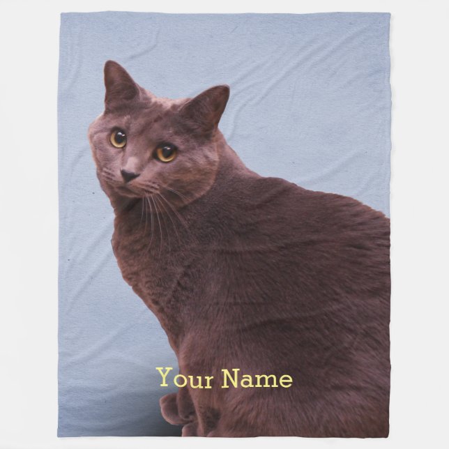 Couverture Polaire Regarder russe de chat bleu (Devant)