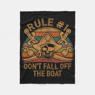 Couverture Polaire Règle #1 Ne tombez pas du bateau Pirate Cadeau Pap
