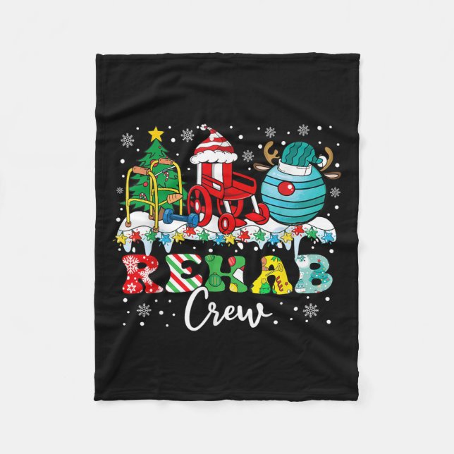 Couverture Polaire Rehab Crew Wheelchair Santa Reindeer Rehab Nurse C (Devant)