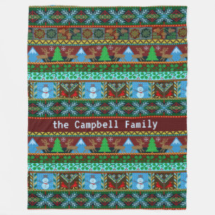 Couverture Polaire Reinder de Noël  Nom de famille