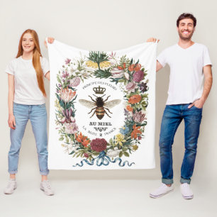 COUVERTURE POLAIRE REINE BEE BOTANIQUE VINTAGE MODERNE