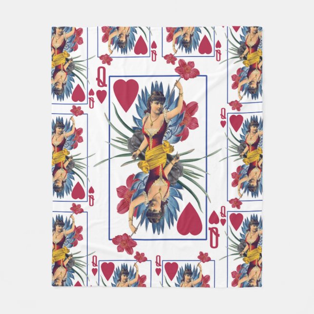 Couverture Polaire Reine des cœurs et des fleurs (Devant)