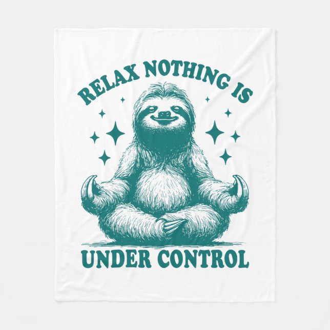 Couverture Polaire Relax Rien N'Est Sous Contrôle Sloth Yoga (Devant)