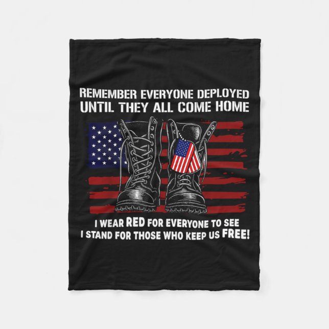 Couverture Polaire Remember Everyone Deployed Friday Military America (Devant)