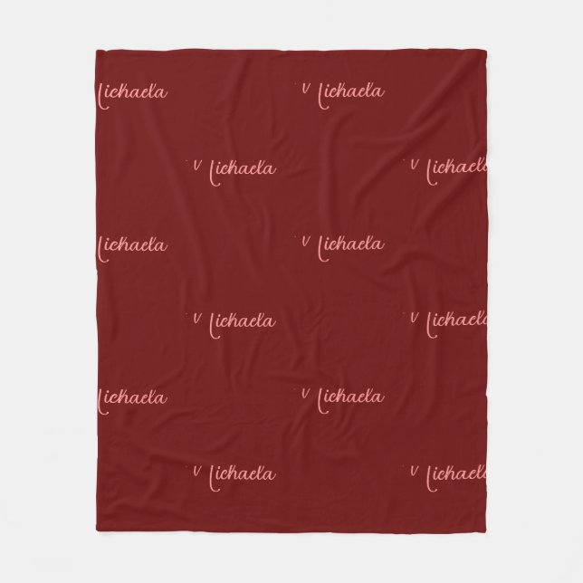 Couverture Polaire Remplacez votre nom Modèle Dark Red Typography (Devant)