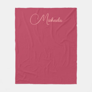 Couverture Polaire Remplacez Votre Nom Modern Modèle Viva Magenta