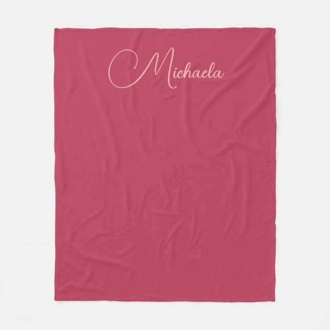 Couverture Polaire Remplacez Votre Nom Modern Modèle Viva Magenta (Devant)
