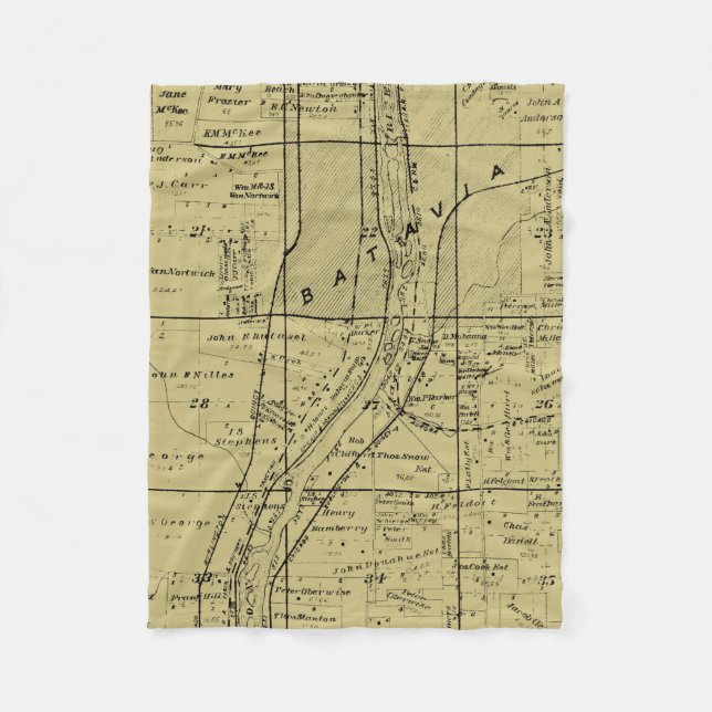 COUVERTURE POLAIRE RENARD RIVER VALLEY DE CARTE DE BATAVIA L'ILLINOIS (Devant)
