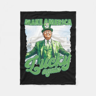 Couverture Polaire Rendre l'Amérique chanceuse Trump St. Patrick's Da