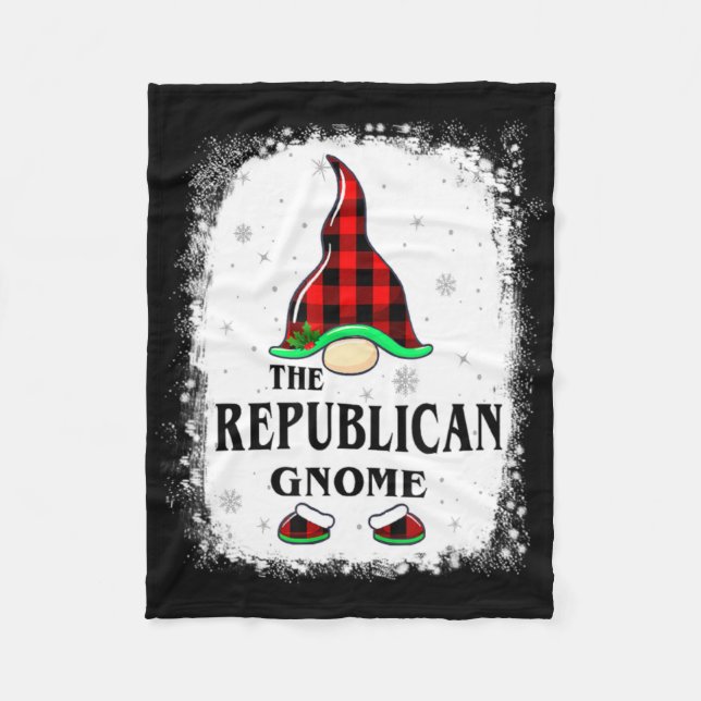 Couverture Polaire Republican Gnome Buffalo Plaid Matching Family Xma (Devant)