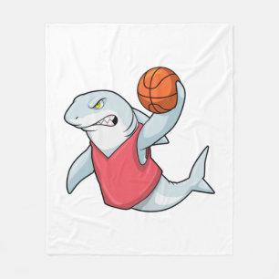 Couverture Polaire Requin aux sports avec basket-ball
