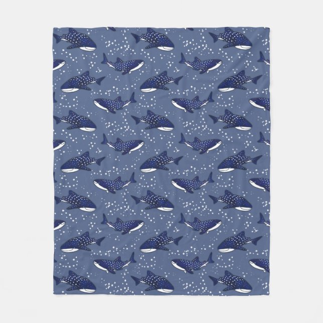 Couverture Polaire Requin de baleine étoilé (foncé) (Devant)