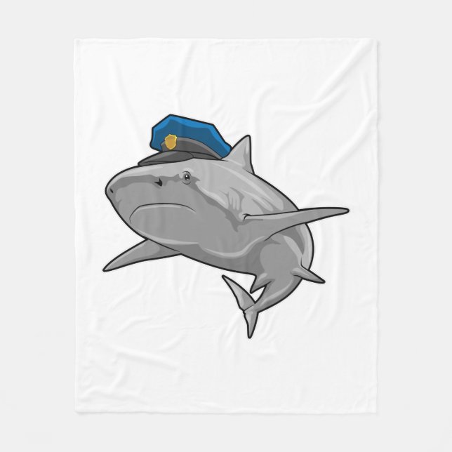 Couverture Polaire Requin en tant que policier Police (Devant)