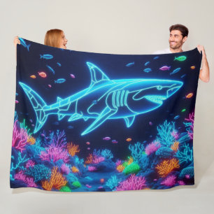 Couverture Polaire Requin néon coloré