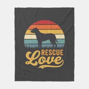 Couverture Polaire Rescue Love Retro Dog Sunset_1