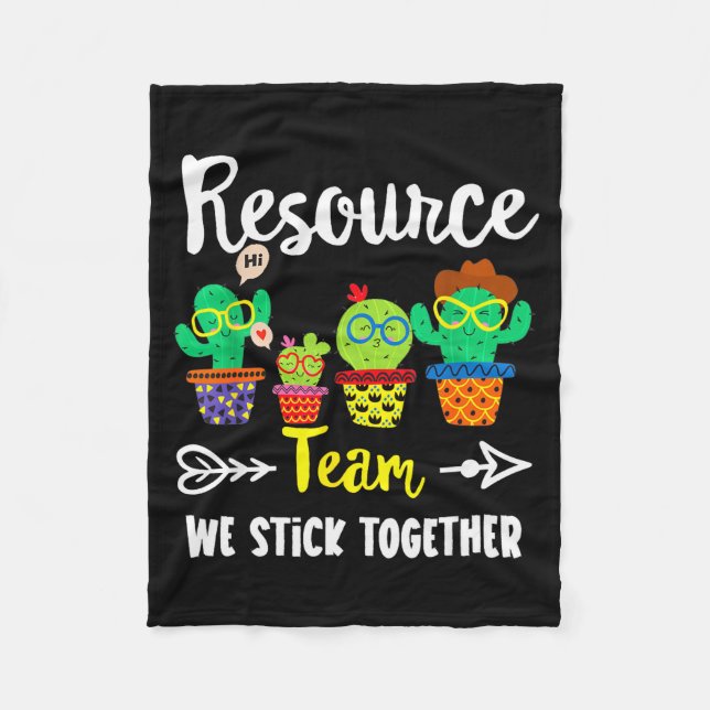 Couverture Polaire Resource Team, Funny Cactus Crew Resource Teacher  (Devant)