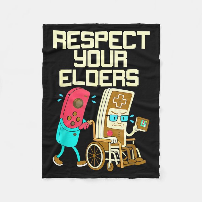 Couverture Polaire Respect Your Elders Retro Gaming Funny Gamer Contr (Devant)
